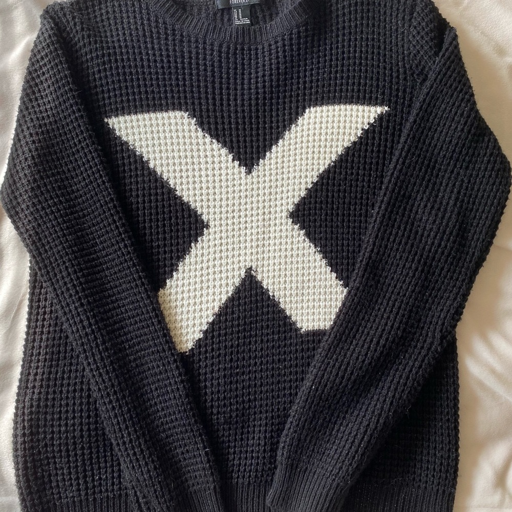 X Cable Knit Sweater
